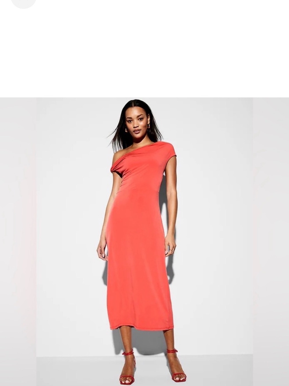 Old Navy Coral One-Shoulder Midi Dress